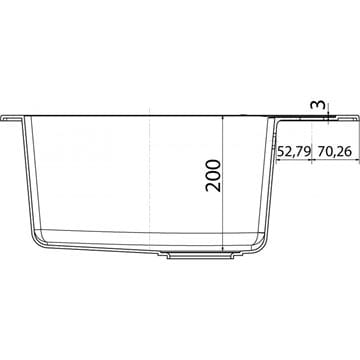 FRANKE SIRIUS SID 610 tectonitový drez 560x530 mm, otvor pre batériu, čierna 114.0264.011 Technický nákres