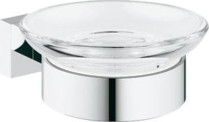GROHE ESSENTIALS CUBE mydlovnička, nástenná, sklo, chróm