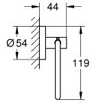 GROHE ESSENTIALS držiak toaletného papiera, nástenný, chróm 40689001 Technický nákres