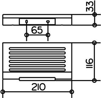 KEUCO PLAN polica 210 mm, nástenná, chróm 14958009000 Technický nákres
