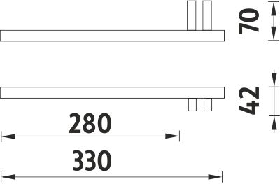 NIMCO KEIRA držiak uteráka 330 mm, chróm KE 22060AL-26 Technický nákres