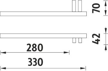 NIMCO KEIRA držiak uteráka 330 mm, chróm KE 22060AL-26 Technický nákres