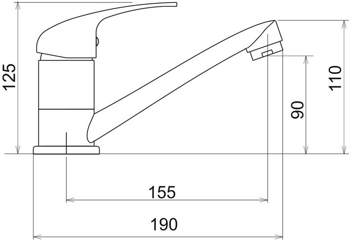NOVASERVIS TITANIA IRIS umývadlová/drezová batéria, chróm 92096,0 Technický nákres