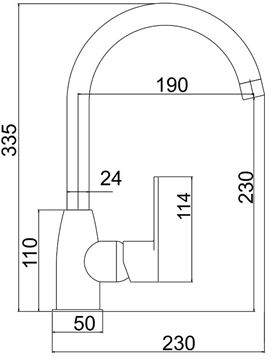 NOVASERVIS TITANIA FRESH drezová batéria, chróm 96713,0 Technický nákres