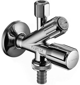 SCHELL COMFORT kombinovaný rohový ventil 1/2"x3/8"x3/4", s filtrom, chróm