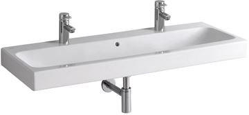 GEBERIT ICON umývadlo 120 cm, s 2 otvormi pre batériu a prepadom, KeraTect 124020600 Obrázek - fotka