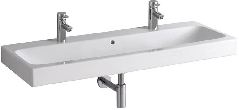 GEBERIT ICON umývadlo 120 cm, s 2 otvormi pre batériu a prepadom, KeraTect 124020600 Obrázek - fotka