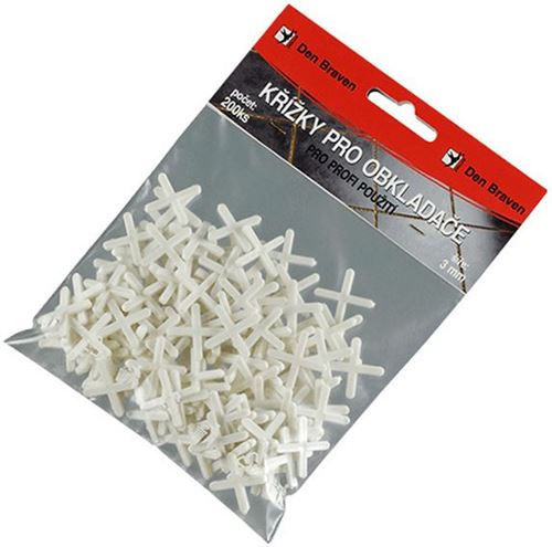 DEN BRAVEN krížiky 3mm pre obkladačov, biele S031 Obrázek - Hlavní obrázek