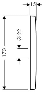 AXOR CITTERIO nástenná a stropná doska 170x170mm, pre hlavové sprchy, chróm 27419000 Technický nákres