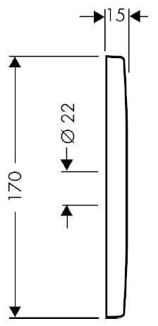 AXOR CITTERIO nástenná a stropná doska 170x170mm, pre hlavové sprchy, chróm 27419000 Technický nákres