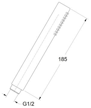 CRISTINA ručná sprcha 185 mm, brúsená nerez CRIPD11528 Technický nákres