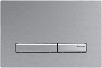 GEBERIT SIGMA 50 ovládacie tlačidlo pre dve splachovania, easy-to-clean, zinok/mosadz, chróm/brúsený chróm