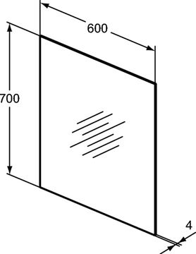 IDEAL STANDARD MIRROR & LIGHT zrkadlo 60x70 cm T3366BH Technický nákres