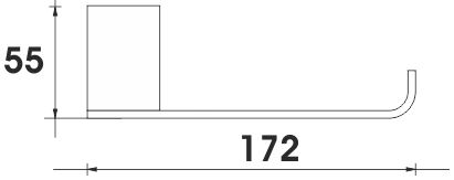NIMCO KIBO držiak toaletného papiera, nástenný, matná čierna KI-14055G-90 Technický nákres