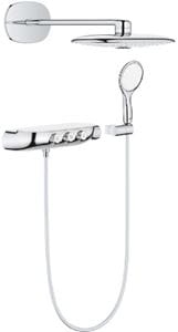 GROHE RAINSHOWER SMARTCONTROL DUO 360 sprchový set s termostatickou batériou, horná sprcha, ručná sprcha s 2 prúdmi, hadica, držiak, chróm