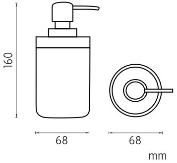 NIMCO KORA dávkovač tekutého mydla 270 ml, polyresín, pieskovo béžová/bambus KO 24031-86 Technický nákres