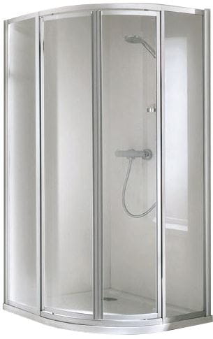 CONCEPT 100 sprchový kút 80x80 cm, R500, posuvné dvere, biela/plast matný
