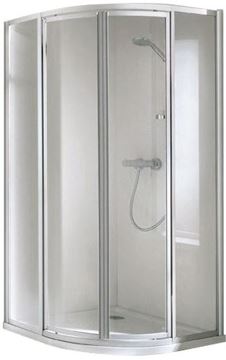 CONCEPT 100 sprchový kút 80x80 cm, R500, posuvné dvere, strieborná/plast matný