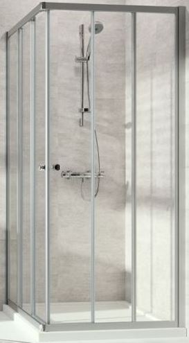 CONCEPT 100 sprchový kút 90x90 cm, rohový vstup, posuvné dvere, 6-dielny, strieborná matná/sklo číre PTA21102.087.322 Obrázek - Hlavní obrázek