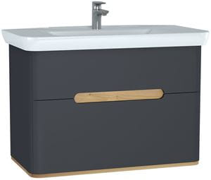 VITRA SENTO skrinka s umývadlom 98x48,5x67,5 cm, 2 zásuvky, s osvetlením, antracite mat