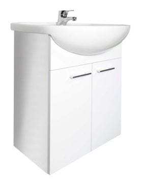 CONCEPT 50 skrinka pod umývadlo 51x31,5x72 cm, 2 dvierka, biela/lesklá biela