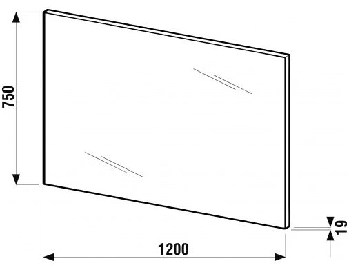 JIKA CUBE zrkadlo 120x75 cm, reverzibilné H4555570393041 Technický nákres