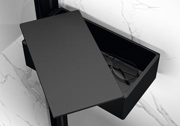 HÜPPE SELECT+ DRYBOX odkládací box s víkem 213 mm, na sprchovací kút, čierna
