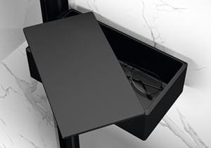 HÜPPE SELECT+ DRYBOX odkládací box s víkem 213 mm, na sprchovací kút, čierna