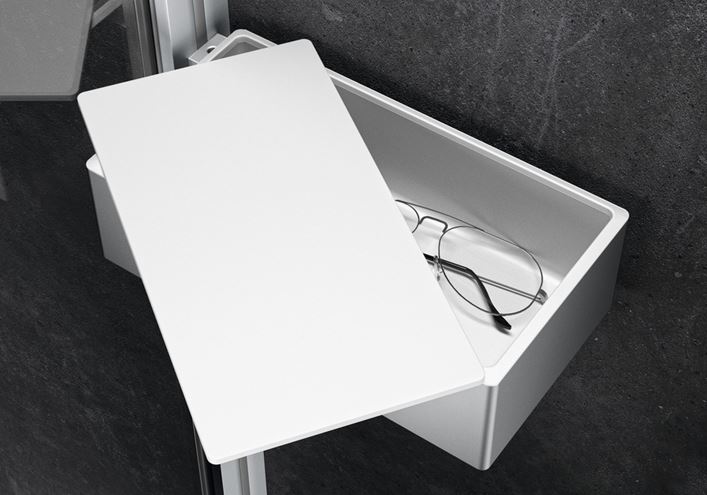 HÜPPE SELECT+ DRYBOX odkladací box s vekom 213 mm, na sprchovací kút, strieborná SL2201087 Obrázek - Hlavní obrázek