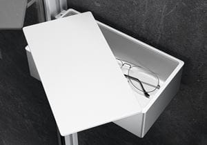 HÜPPE SELECT+ DRYBOX odkladací box s vekom 213 mm, na sprchovací kút, strieborná