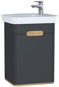 VITRA SENTO skrinka s umývadlom 50x37,5x68,5 cm, 1 dvierka, pánty vpravo, s osvetlením, antracite mat