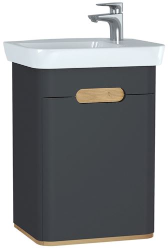 VITRA SENTO skrinka s umývadlom 50x37,5x68,5 cm, 1 dvierka, pánty vpravo, s osvetlením, antracite mat 60801 Obrázek - Hlavní obrázek