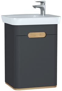 VITRA SENTO skrinka s umývadlom 50x37,5x68,5 cm, 1 dvierka, pánty vpravo, s osvetlením, antracite mat