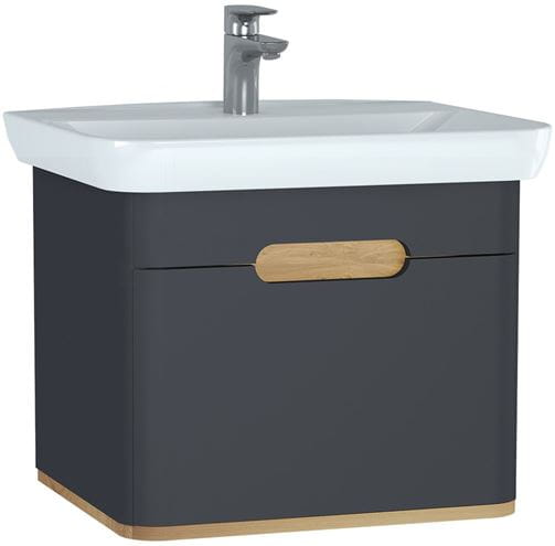 VITRA SENTO skrinka s umývadlom 63x48,5x52 cm, 1 zásuvka, s osvetlením, antracite mat 60818 Obrázek - Hlavní obrázek