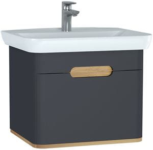 VITRA SENTO skrinka s umývadlom 63x48,5x52 cm, 1 zásuvka, s osvetlením, antracite mat