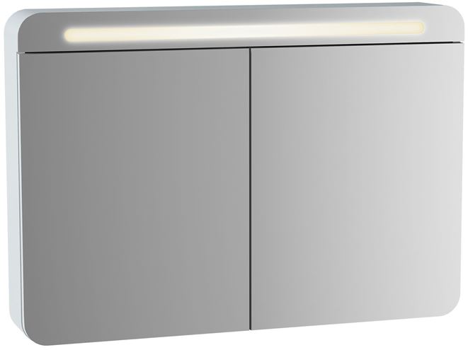 VITRA SENTO zrkadlová skrinka 100x70x15 cm, osvetlenie, s vypínačom, MDF, white mat 61681 Obrázek - Hlavní obrázek