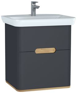 VITRA SENTO skrinka s umývadlom 63x48,5x68,5 cm, 2 zásuvky, s osvetlením, antracite mat