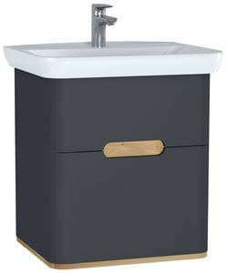 VITRA SENTO skrinka s umývadlom 63x48,5x68,5 cm, 2 zásuvky, s osvetlením, antracite mat