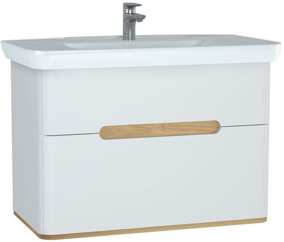 VITRA SENTO skrinka s umývadlom 98x48,5x68,5 cm, 2 zásuvky, s osvetlením, white mat 60826 Obrázek - Hlavní obrázek
