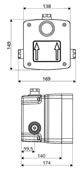 SCHELL MASTERBOX WBD-E-M podomietkové teleso G 1/2 019040099 Technický nákres