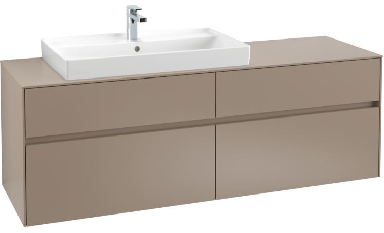 VILLEROY & BOCH COLLARO skrinka pod umývadlo 160x50x54,8 cm, 4 zásuvky, Truffle Grey C02600VG Obrázek - fotka