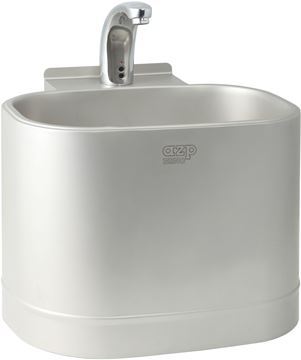 AZP BRNO umývadlo 40 cm, so senzorovou batériou, s prietokovým ohrievačom, napájanie zo siete, nerez