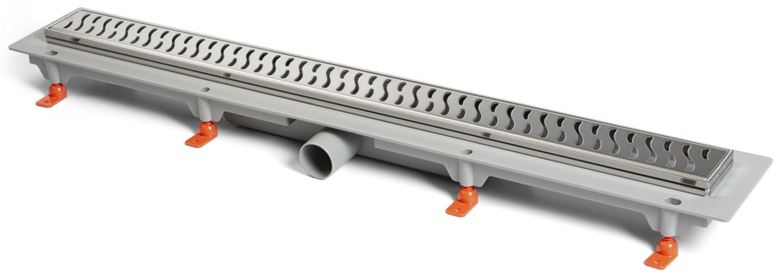 EASY sprchový žľab 850 mm, do priestoru, bočný odtok D 40, rošt HARMONY, plast/nerez oceľ lesk EPZ20-PN-850 Obrázek - Hlavní obrázek