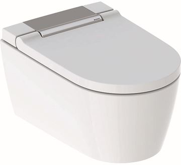 GEBERIT AQUACLEAN SELA závesné WC s bidetovým sedadlom, SoftOpening, TurboFlush, KeraTect, biela/chróm