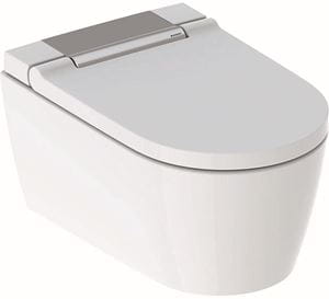 GEBERIT AQUACLEAN SELA závesné WC s bidetovým sedátkom, SoftOpening, TurboFlush, KeraTect, biela/chróm
