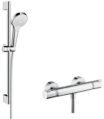 HANSGROHE CROMA SELECT S VARIO sprchový set s termostatickou batériou, ručná sprcha s 3 prúdmi, tyč, hadica, chróm / biela 27014400 Obrázek - Hlavní obrázek