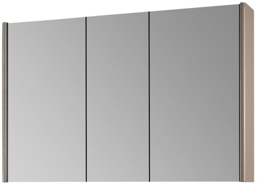 DŘEVOJAS ENZO GA3OE 120 zrkadlová skrinka 115,6x74,1x15,3 cm, osvetlenie s reguláciou stmievania, s vypínačom a el. zásuvkou, lamino/MDF, vysoko lesklá biela