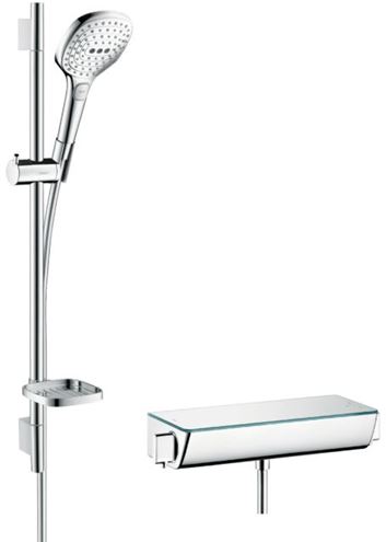 HANSGROHE RAINDANCE SELECT E 120 sprchový set s termostatickou batériou, ručná sprcha s 3 prúdmi, tyč, hadica, chróm / biela 27038400 Obrázek - Hlavní obrázek