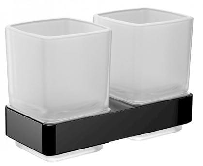 EMCO CONCEPT BLACK nástenné poháriky, sklo, čierna