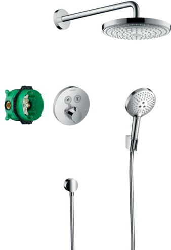 HANSGROHE RAINDANCE SELECT S sprchový set s termostatickou podomietkovou batériou, horná sprcha, ručná sprcha s 3 prúdmi, hadica, držiak, kolienko, chróm 27297000 Obrázek - Hlavní obrázek